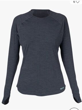 Xcel Women's Heathered Ventx Long Sleeve UV Rashguard, Black, Small